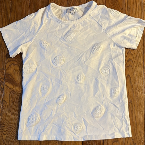 Chanel t-shirt embossed white small - Picture 9 of 11